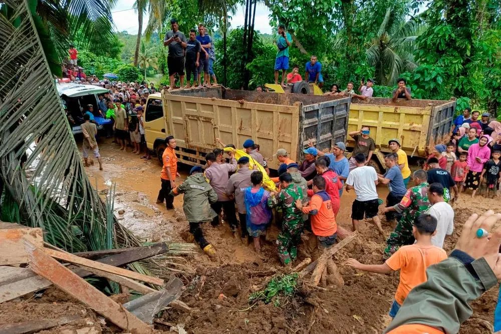 Displaced families seeking shelter in evacuation centers