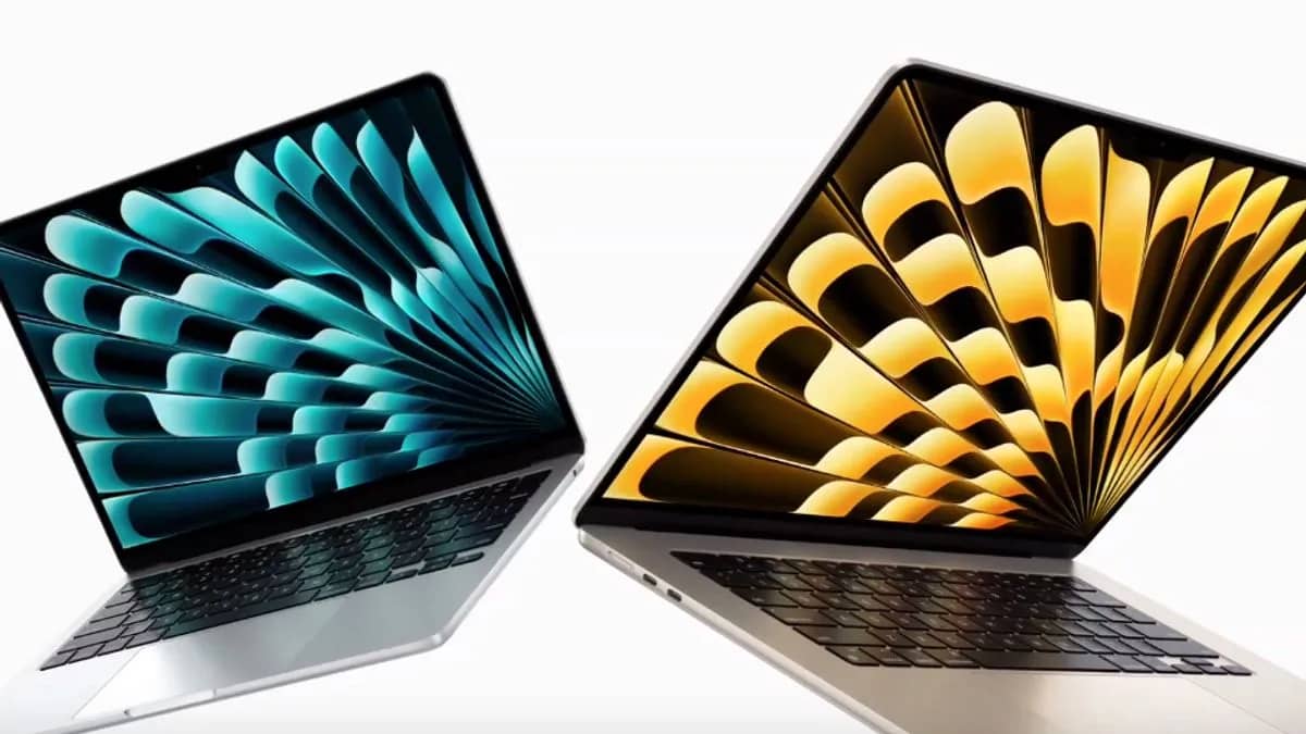 MacBook Air M3 on a desk highlighting its ultra-slim design and vibrant display.