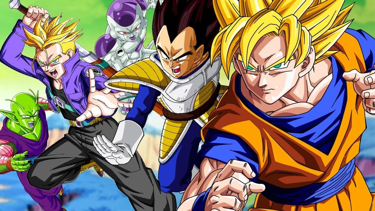 Empowered characters Goku and friends ready for action in Dragon Ball Z