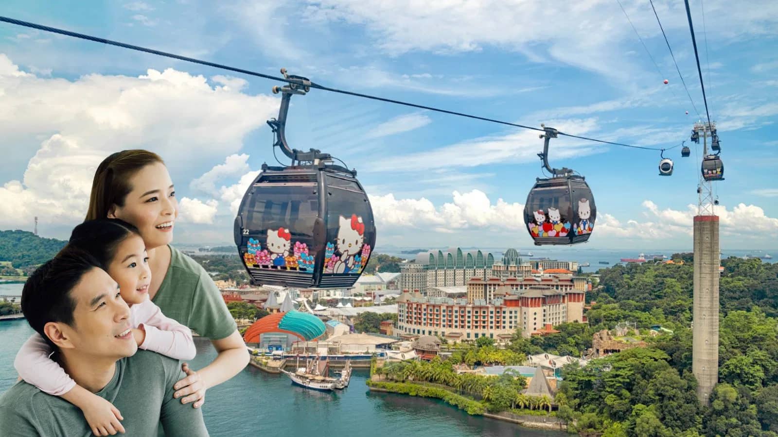 melakukan trip menggunakan Singapore Cable Car