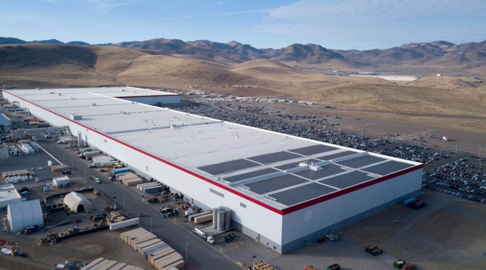 Robotic assembly line inside Tesla Gigafactory 1