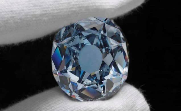Close-up of the flawless clarity and exceptional cut of the Wittelsbach-Graff Diamond.