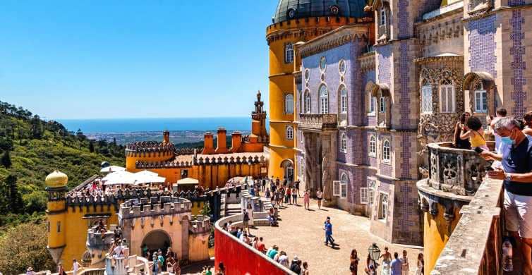Ancient walls of the Moorish Castle overlooking Sintra.