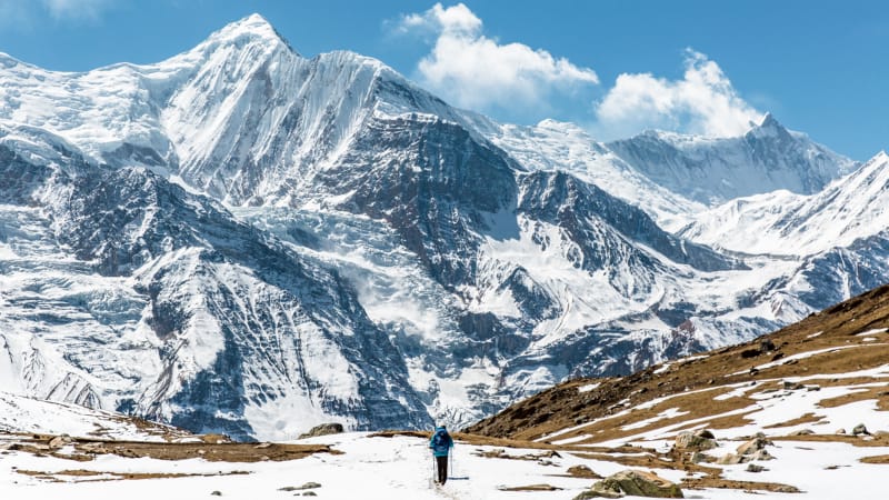 Cozy teahouse along the Annapurna Circuit route. 